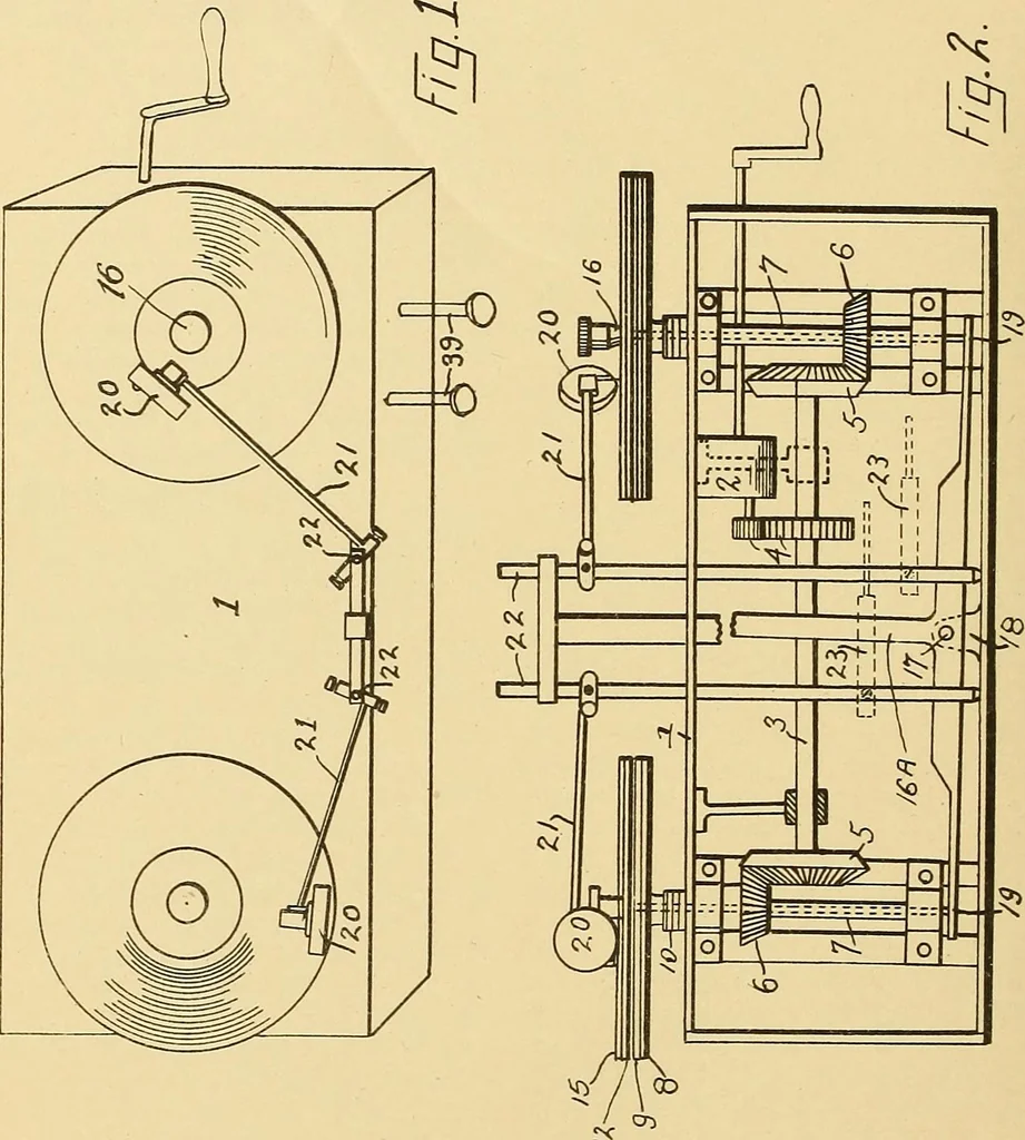An illustration from [Graphophone patents], 1878, leaf 907