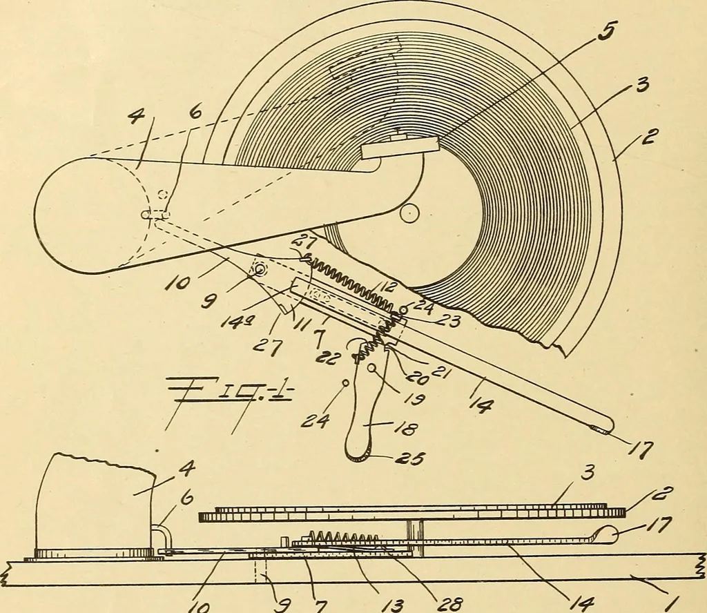 An illustration from [Graphophone patents], 1878, leaf 923