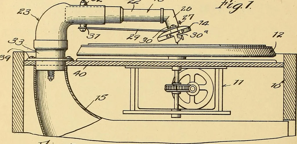 An illustration from [Graphophone patents], 1878, leaf 939