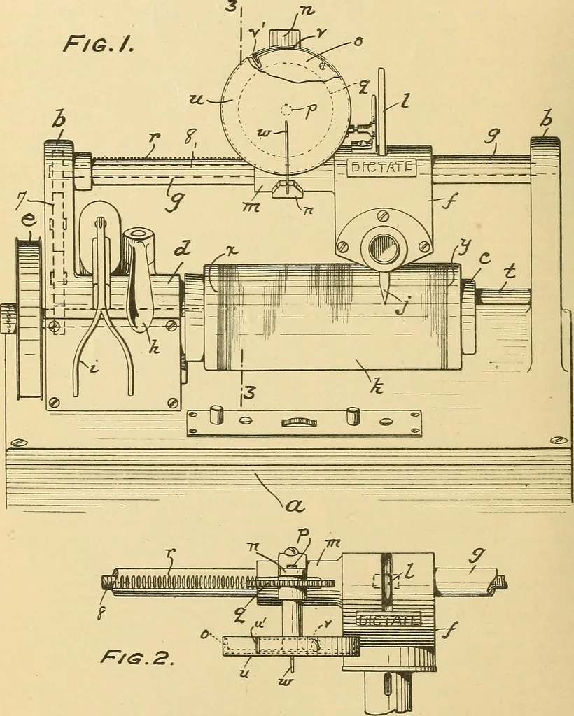 An illustration from [Graphophone patents], 1878, leaf 977