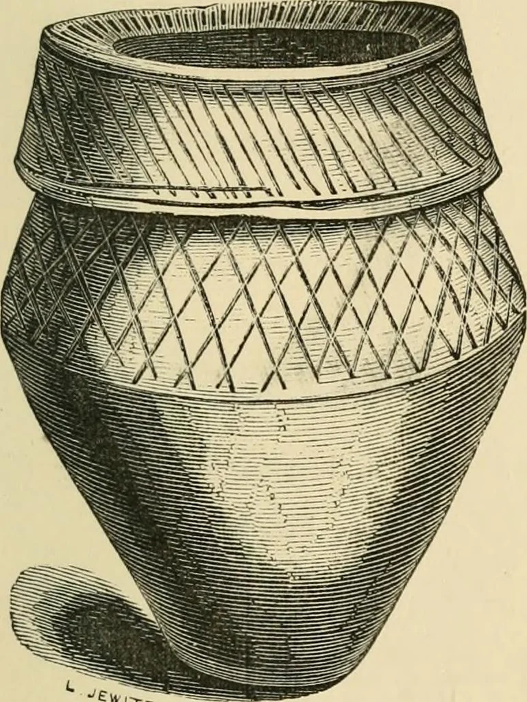 An illustration from Grave-mounds and their contents; a manual of archaeology, as exemplified in the burials of the Celtic, the Romano-British, and the Anglo-Saxon periods, 1870, leaf 117