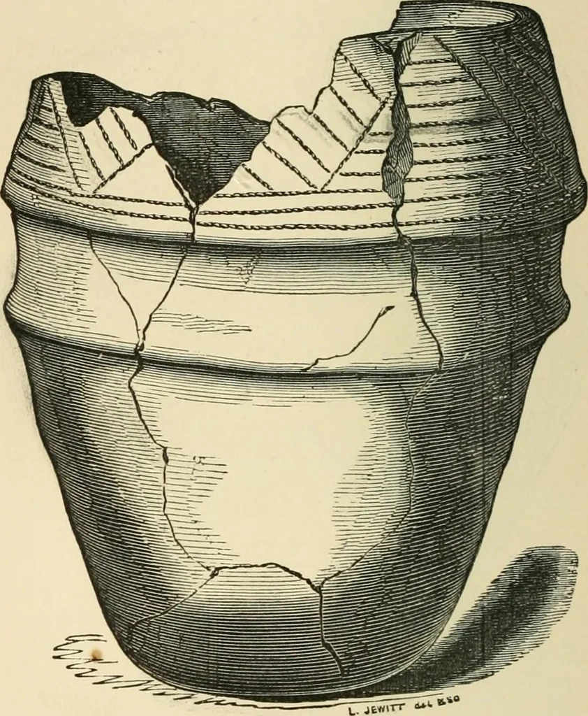 An illustration from Grave-mounds and their contents; a manual of archaeology, as exemplified in the burials of the Celtic, the Romano-British, and the Anglo-Saxon periods, 1870, leaf 120