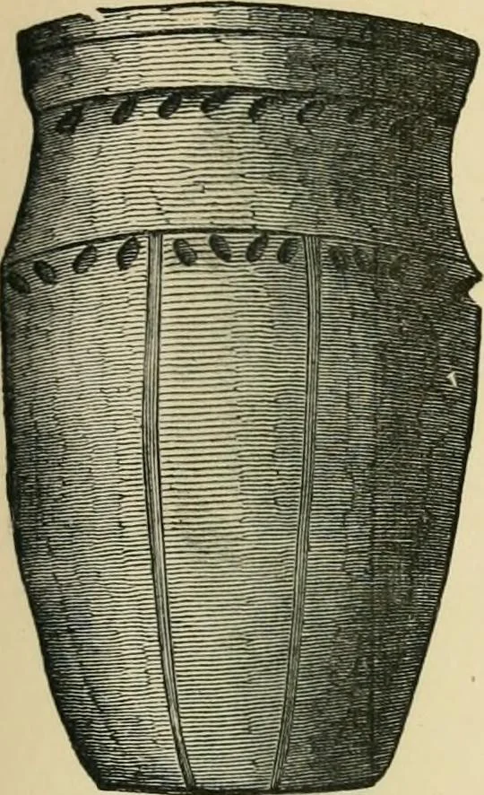 An illustration from Grave-mounds and their contents; a manual of archaeology, as exemplified in the burials of the Celtic, the Romano-British, and the Anglo-Saxon periods, 1870, leaf 121