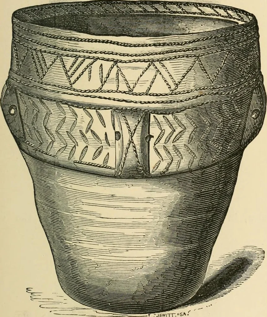 An illustration from Grave-mounds and their contents; a manual of archaeology, as exemplified in the burials of the Celtic, the Romano-British, and the Anglo-Saxon periods, 1870, leaf 125