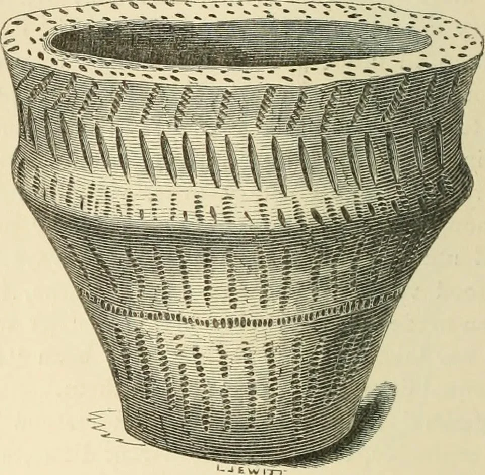 An illustration from Grave-mounds and their contents; a manual of archaeology, as exemplified in the burials of the Celtic, the Romano-British, and the Anglo-Saxon periods, 1870, leaf 128