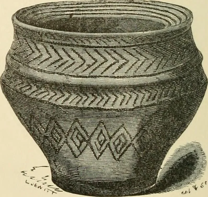 An illustration from Grave-mounds and their contents; a manual of archaeology, as exemplified in the burials of the Celtic, the Romano-British, and the Anglo-Saxon periods, 1870, leaf 128