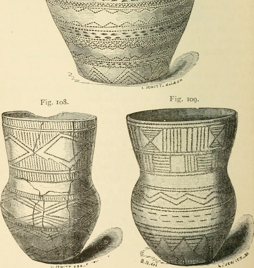 An illustration from Grave-mounds and their contents; a manual of archaeology, as exemplified in the burials of the Celtic, the Romano-British, and the Anglo-Saxon periods, 1870, leaf 132