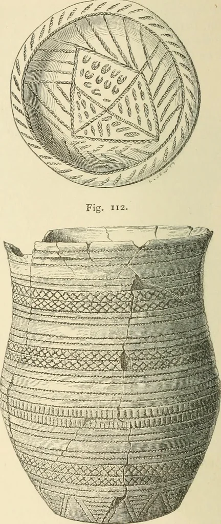 An illustration from Grave-mounds and their contents; a manual of archaeology, as exemplified in the burials of the Celtic, the Romano-British, and the Anglo-Saxon periods, 1870, leaf 134