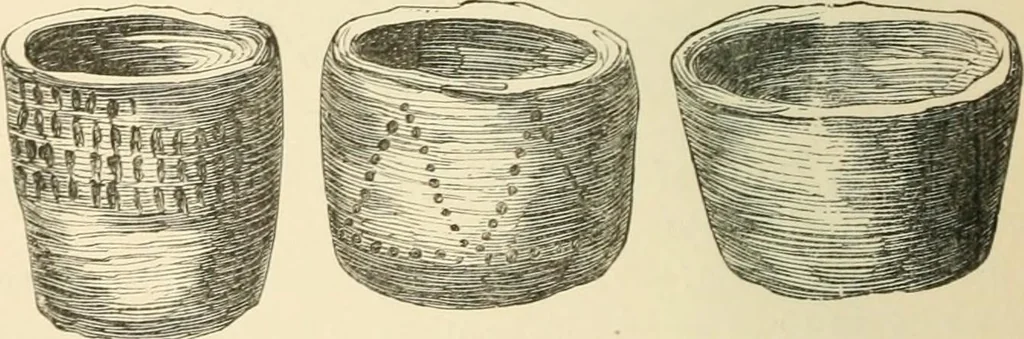 An illustration from Grave-mounds and their contents; a manual of archaeology, as exemplified in the burials of the Celtic, the Romano-British, and the Anglo-Saxon periods, 1870, leaf 136