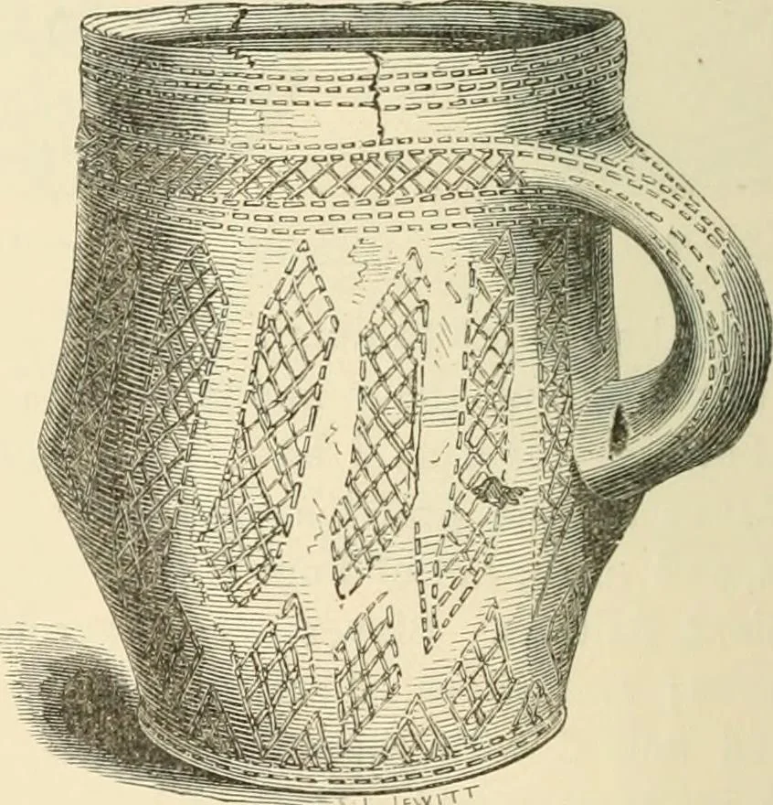 An illustration from Grave-mounds and their contents; a manual of archaeology, as exemplified in the burials of the Celtic, the Romano-British, and the Anglo-Saxon periods, 1870, leaf 138