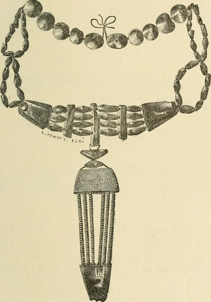 An illustration from Grave-mounds and their contents; a manual of archaeology, as exemplified in the burials of the Celtic, the Romano-British, and the Anglo-Saxon periods, 1870, leaf 153