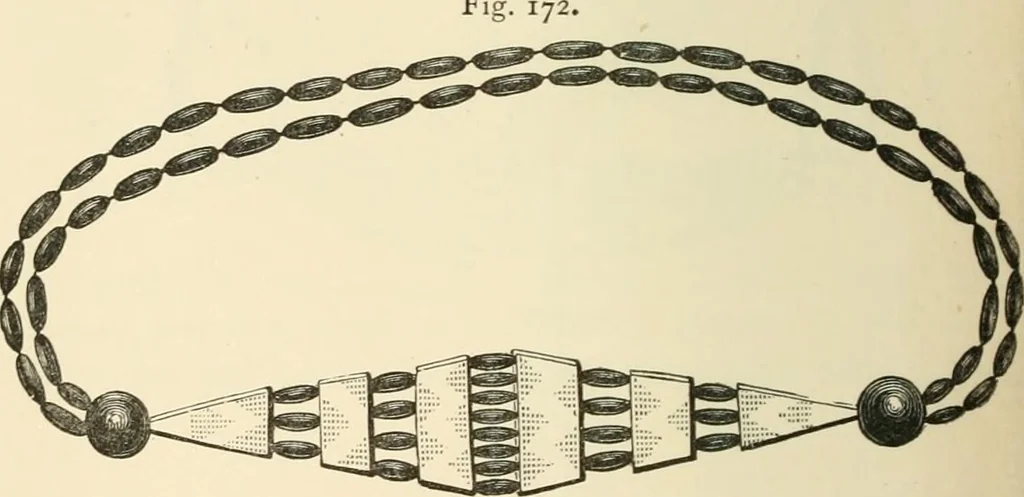 An illustration from Grave-mounds and their contents; a manual of archaeology, as exemplified in the burials of the Celtic, the Romano-British, and the Anglo-Saxon periods, 1870, leaf 154
