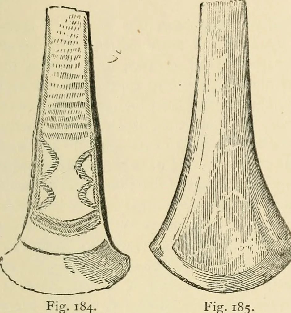 An illustration from Grave-mounds and their contents; a manual of archaeology, as exemplified in the burials of the Celtic, the Romano-British, and the Anglo-Saxon periods, 1870, leaf 159