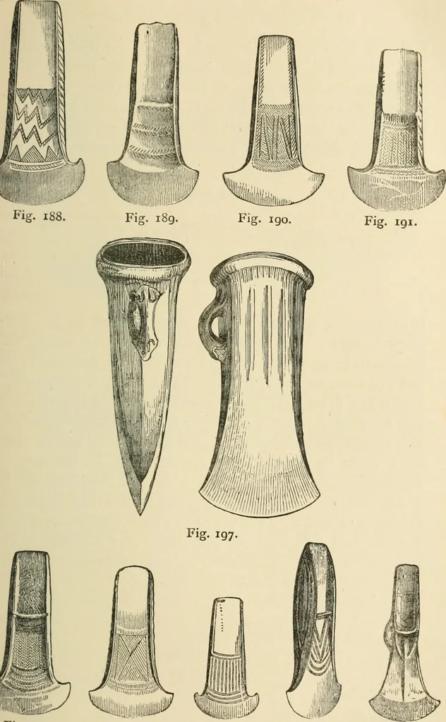 An illustration from Grave-mounds and their contents; a manual of archaeology, as exemplified in the burials of the Celtic, the Romano-British, and the Anglo-Saxon periods, 1870, leaf 161