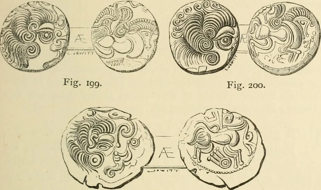 An illustration from Grave-mounds and their contents; a manual of archaeology, as exemplified in the burials of the Celtic, the Romano-British, and the Anglo-Saxon periods, 1870, leaf 163