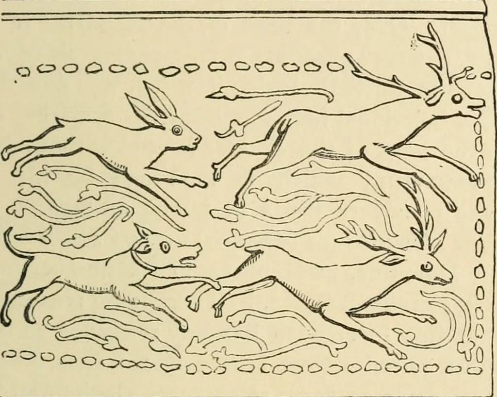 An illustration from Grave-mounds and their contents; a manual of archaeology, as exemplified in the burials of the Celtic, the Romano-British, and the Anglo-Saxon periods, 1870, leaf 189