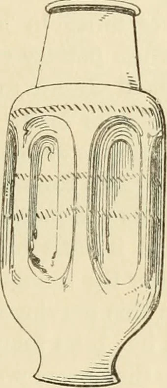 An illustration from Grave-mounds and their contents; a manual of archaeology, as exemplified in the burials of the Celtic, the Romano-British, and the Anglo-Saxon periods, 1870, leaf 191