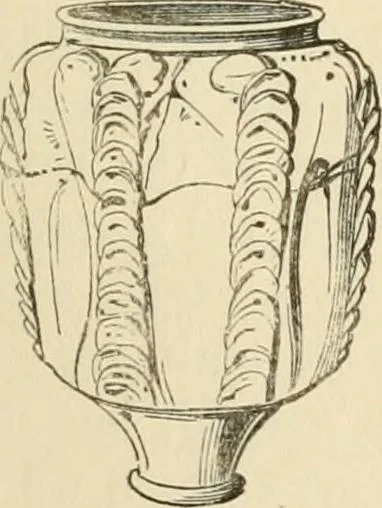 An illustration from Grave-mounds and their contents; a manual of archaeology, as exemplified in the burials of the Celtic, the Romano-British, and the Anglo-Saxon periods, 1870, leaf 191