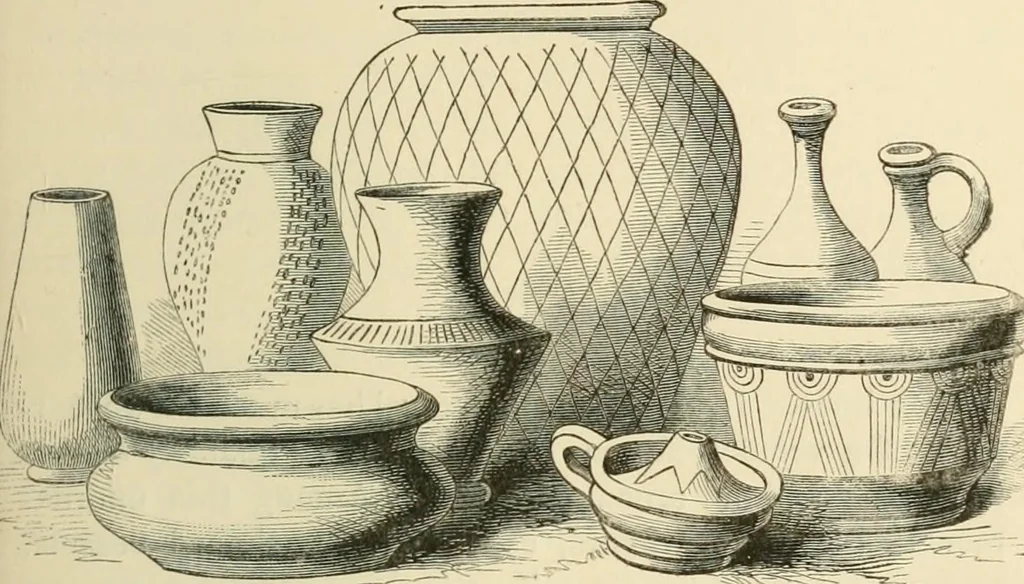 An illustration from Grave-mounds and their contents; a manual of archaeology, as exemplified in the burials of the Celtic, the Romano-British, and the Anglo-Saxon periods, 1870, leaf 193