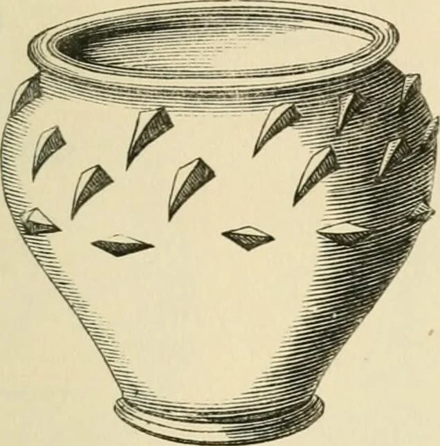 An illustration from Grave-mounds and their contents; a manual of archaeology, as exemplified in the burials of the Celtic, the Romano-British, and the Anglo-Saxon periods, 1870, leaf 199