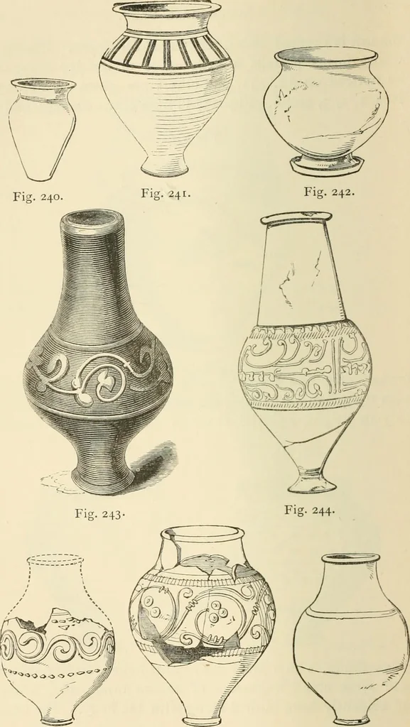 An illustration from Grave-mounds and their contents; a manual of archaeology, as exemplified in the burials of the Celtic, the Romano-British, and the Anglo-Saxon periods, 1870, leaf 200