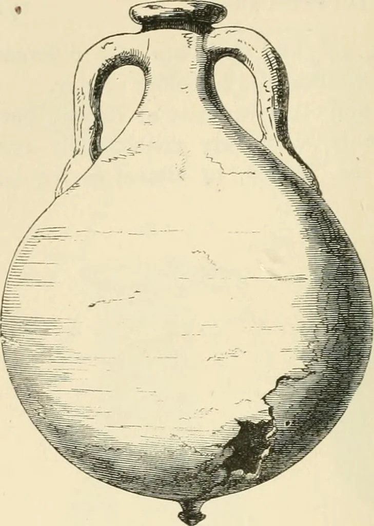 An illustration from Grave-mounds and their contents; a manual of archaeology, as exemplified in the burials of the Celtic, the Romano-British, and the Anglo-Saxon periods, 1870, leaf 202