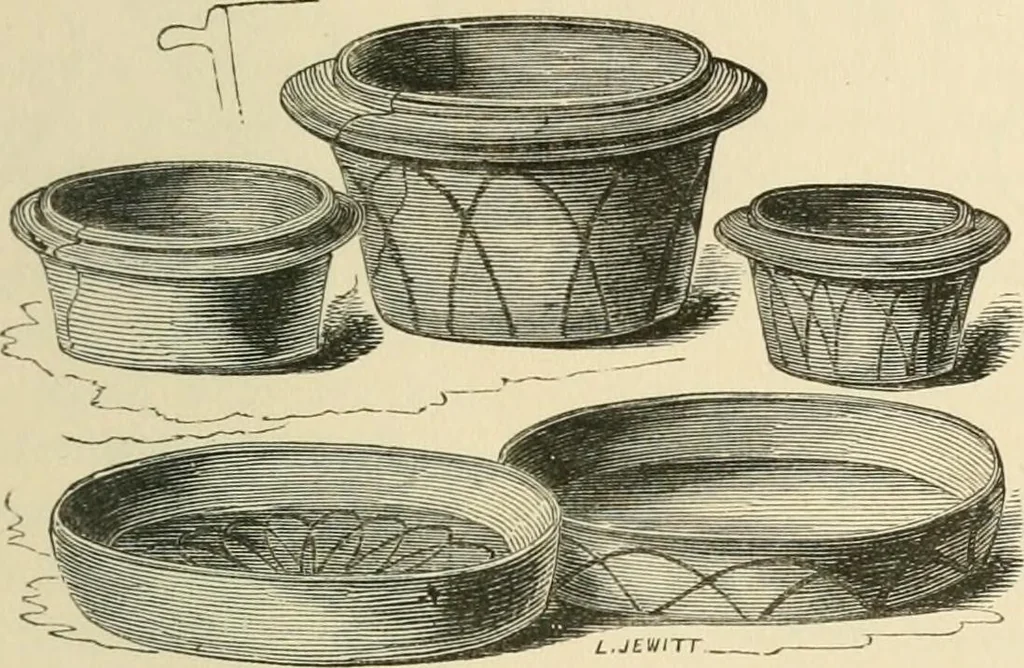 An illustration from Grave-mounds and their contents; a manual of archaeology, as exemplified in the burials of the Celtic, the Romano-British, and the Anglo-Saxon periods, 1870, leaf 203