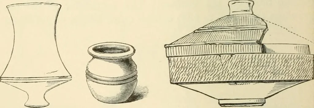 An illustration from Grave-mounds and their contents; a manual of archaeology, as exemplified in the burials of the Celtic, the Romano-British, and the Anglo-Saxon periods, 1870, leaf 204