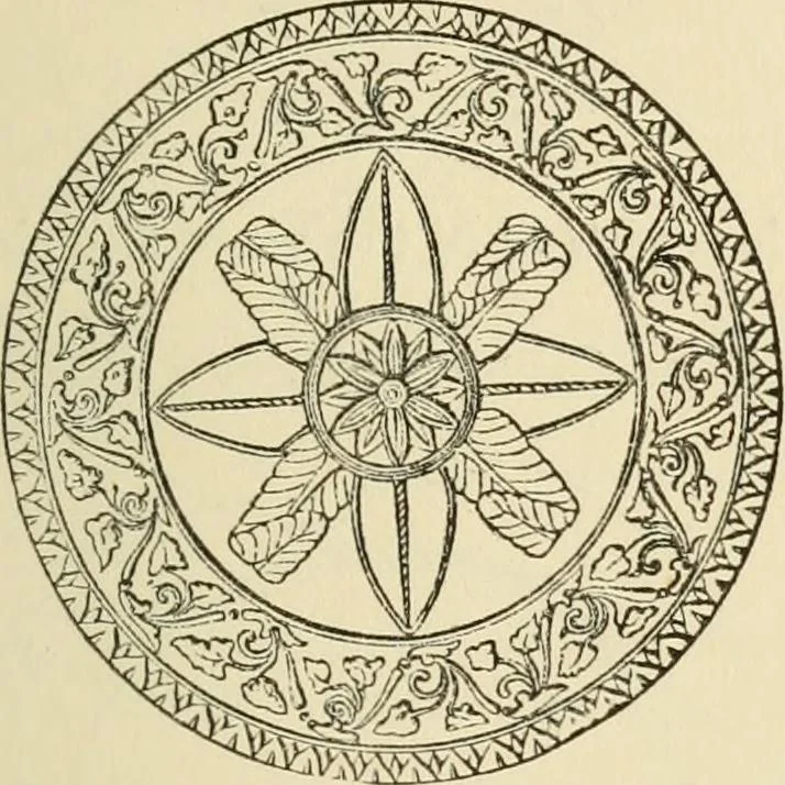 An illustration from Grave-mounds and their contents; a manual of archaeology, as exemplified in the burials of the Celtic, the Romano-British, and the Anglo-Saxon periods, 1870, leaf 209