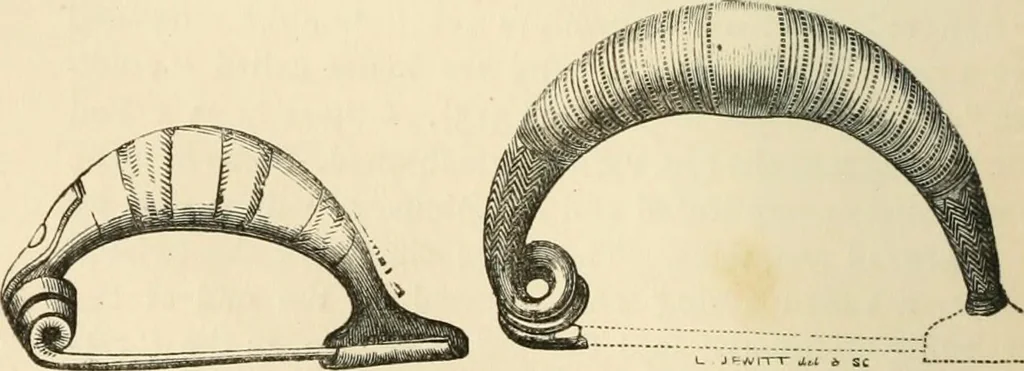 An illustration from Grave-mounds and their contents; a manual of archaeology, as exemplified in the burials of the Celtic, the Romano-British, and the Anglo-Saxon periods, 1870, leaf 224