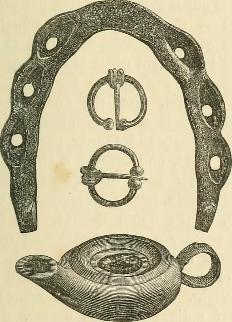 An illustration from Grave-mounds and their contents; a manual of archaeology, as exemplified in the burials of the Celtic, the Romano-British, and the Anglo-Saxon periods, 1870, leaf 231
