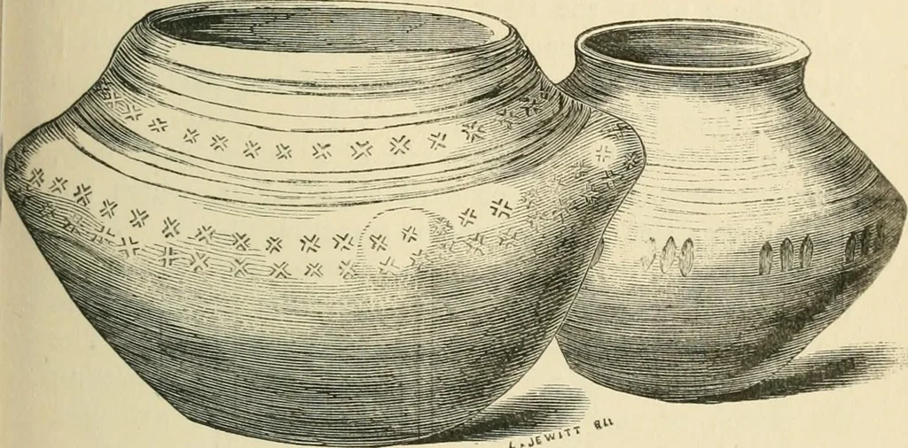 An illustration from Grave-mounds and their contents; a manual of archaeology, as exemplified in the burials of the Celtic, the Romano-British, and the Anglo-Saxon periods, 1870, leaf 245