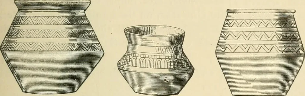 An illustration from Grave-mounds and their contents; a manual of archaeology, as exemplified in the burials of the Celtic, the Romano-British, and the Anglo-Saxon periods, 1870, leaf 251
