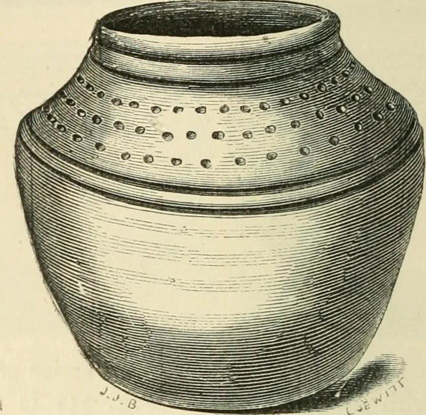 An illustration from Grave-mounds and their contents; a manual of archaeology, as exemplified in the burials of the Celtic, the Romano-British, and the Anglo-Saxon periods, 1870, leaf 256