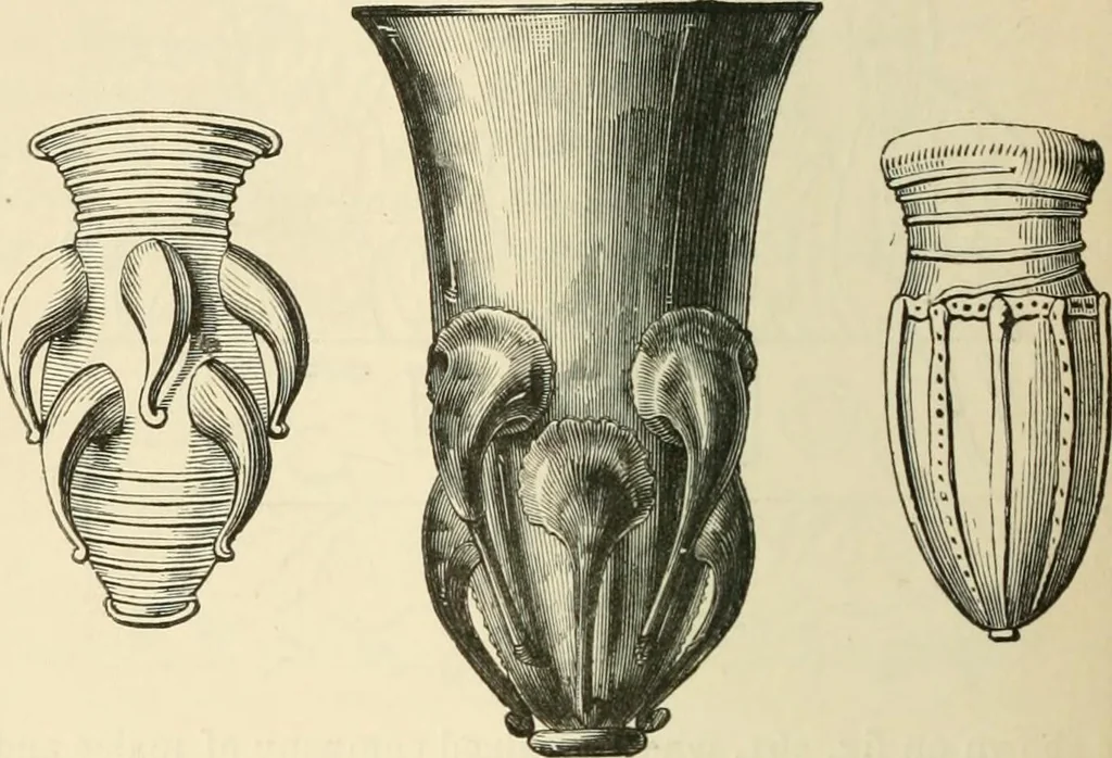 An illustration from Grave-mounds and their contents; a manual of archaeology, as exemplified in the burials of the Celtic, the Romano-British, and the Anglo-Saxon periods, 1870, leaf 262