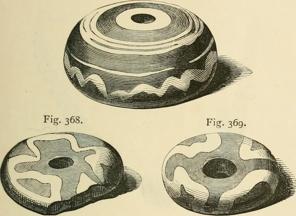 An illustration from Grave-mounds and their contents; a manual of archaeology, as exemplified in the burials of the Celtic, the Romano-British, and the Anglo-Saxon periods, 1870, leaf 263