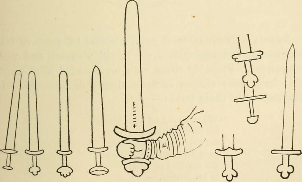 An illustration from Grave-mounds and their contents; a manual of archaeology, as exemplified in the burials of the Celtic, the Romano-British, and the Anglo-Saxon periods, 1870, leaf 269