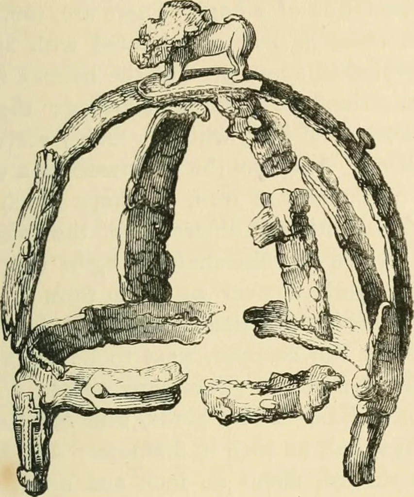 An illustration from Grave-mounds and their contents; a manual of archaeology, as exemplified in the burials of the Celtic, the Romano-British, and the Anglo-Saxon periods, 1870, leaf 283