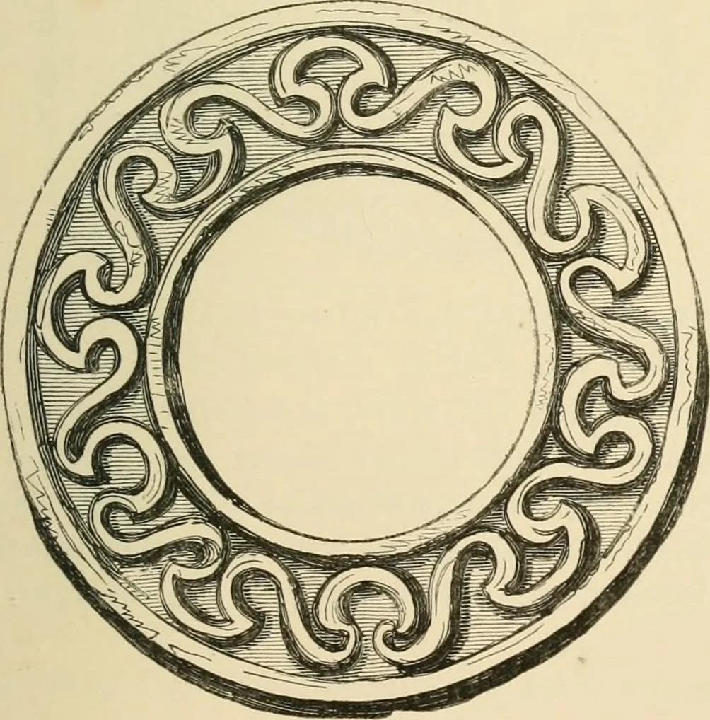 An illustration from Grave-mounds and their contents; a manual of archaeology, as exemplified in the burials of the Celtic, the Romano-British, and the Anglo-Saxon periods, 1870, leaf 289