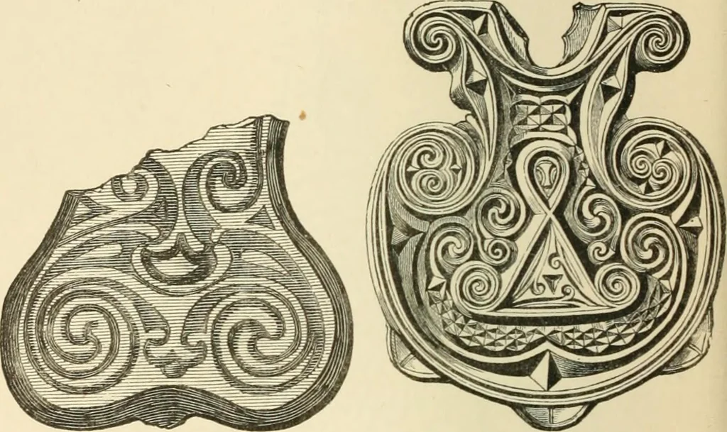 An illustration from Grave-mounds and their contents; a manual of archaeology, as exemplified in the burials of the Celtic, the Romano-British, and the Anglo-Saxon periods, 1870, leaf 292