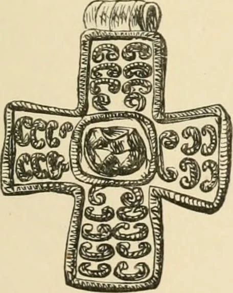 An illustration from Grave-mounds and their contents; a manual of archaeology, as exemplified in the burials of the Celtic, the Romano-British, and the Anglo-Saxon periods, 1870, leaf 299