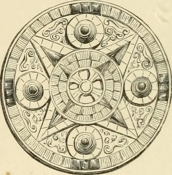 An illustration from Grave-mounds and their contents; a manual of archaeology, as exemplified in the burials of the Celtic, the Romano-British, and the Anglo-Saxon periods, 1870, leaf 300