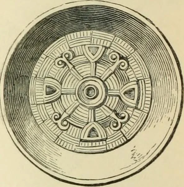 An illustration from Grave-mounds and their contents; a manual of archaeology, as exemplified in the burials of the Celtic, the Romano-British, and the Anglo-Saxon periods, 1870, leaf 300