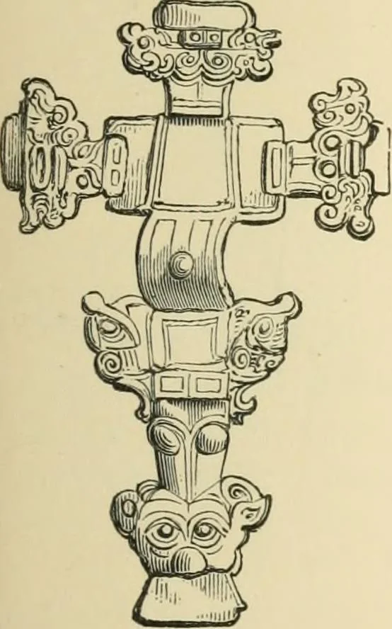 An illustration from Grave-mounds and their contents; a manual of archaeology, as exemplified in the burials of the Celtic, the Romano-British, and the Anglo-Saxon periods, 1870, leaf 301