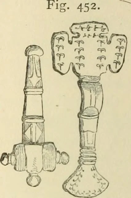An illustration from Grave-mounds and their contents; a manual of archaeology, as exemplified in the burials of the Celtic, the Romano-British, and the Anglo-Saxon periods, 1870, leaf 302