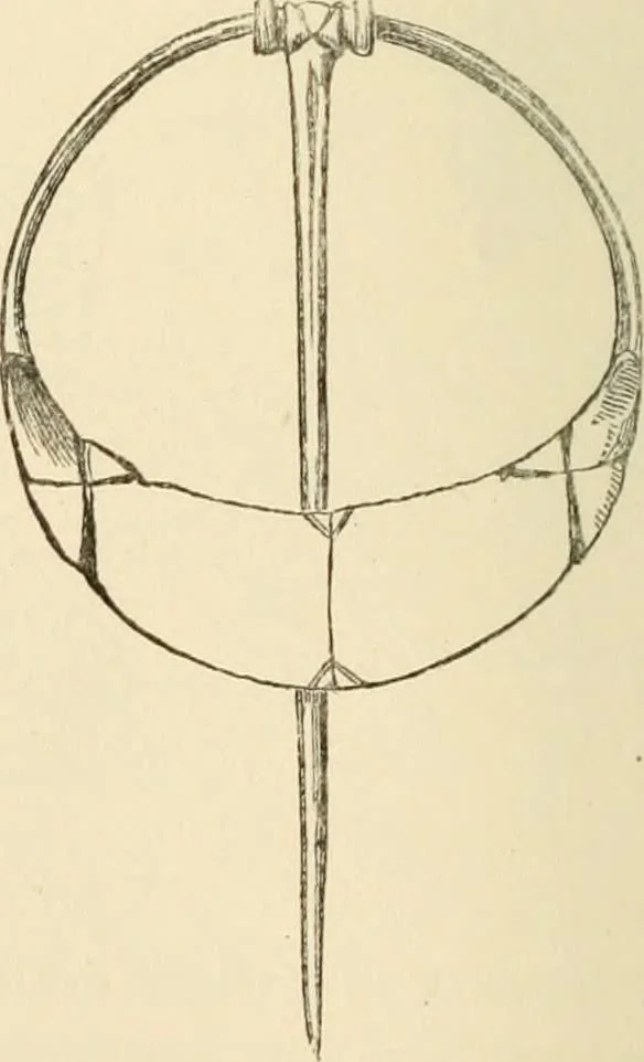 An illustration from Grave-mounds and their contents; a manual of archaeology, as exemplified in the burials of the Celtic, the Romano-British, and the Anglo-Saxon periods, 1870, leaf 302