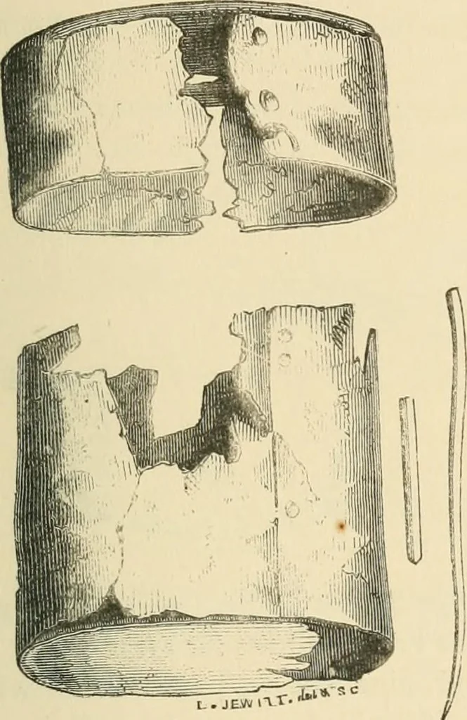 An illustration from Grave-mounds and their contents; a manual of archaeology, as exemplified in the burials of the Celtic, the Romano-British, and the Anglo-Saxon periods, 1870, leaf 315