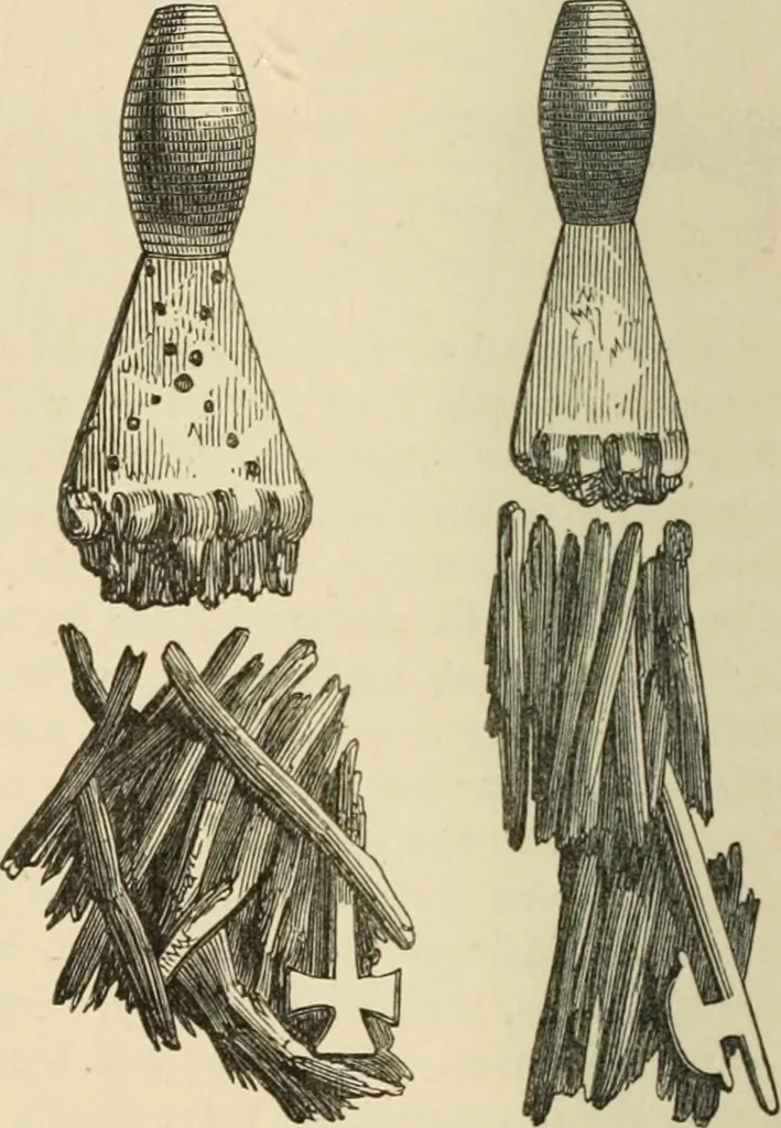 An illustration from Grave-mounds and their contents; a manual of archaeology, as exemplified in the burials of the Celtic, the Romano-British, and the Anglo-Saxon periods, 1870, leaf 320