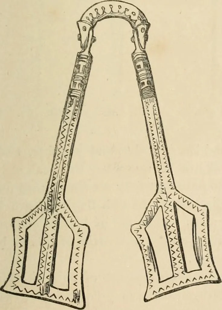 An illustration from Grave-mounds and their contents; a manual of archaeology, as exemplified in the burials of the Celtic, the Romano-British, and the Anglo-Saxon periods, 1870, leaf 321