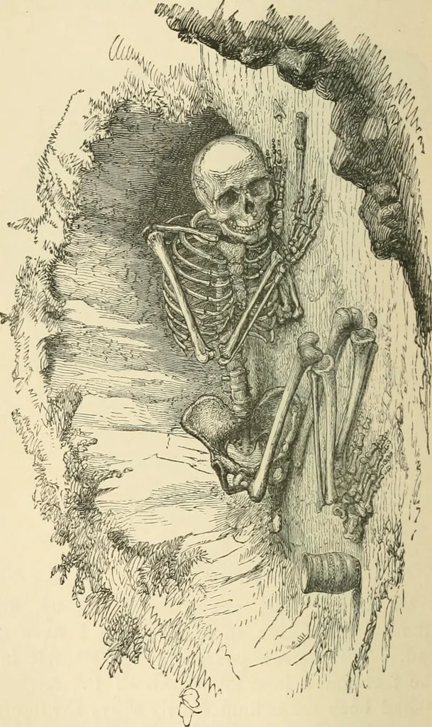 An illustration from Grave-mounds and their contents; a manual of archaeology, as exemplified in the burials of the Celtic, the Romano-British, and the Anglo-Saxon periods, 1870, leaf 44